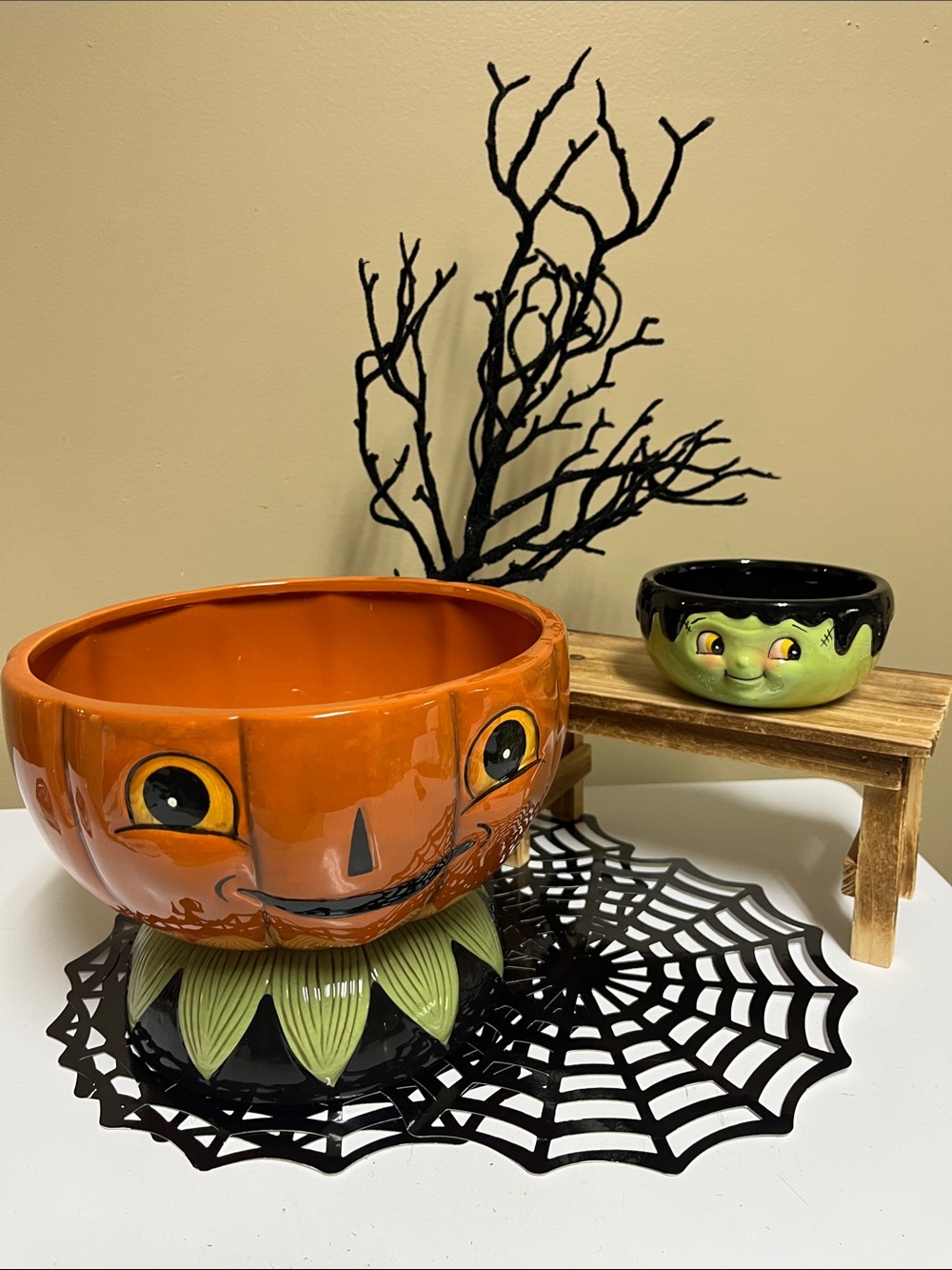 Joanna Parker Pumpkin/Frankenstein  Bowls